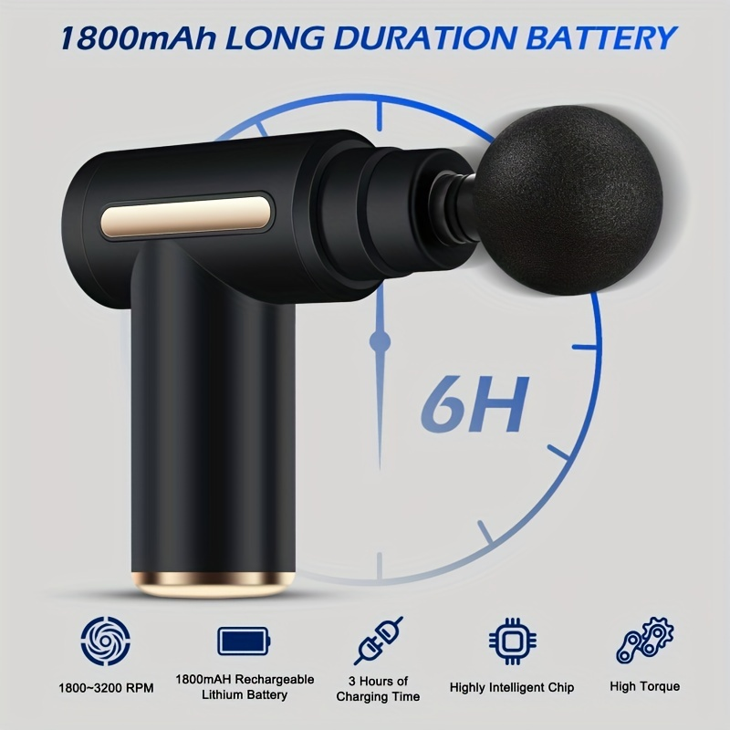 Mini pistolet de massage portable avec étui et accessoires